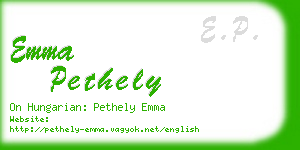 emma pethely business card